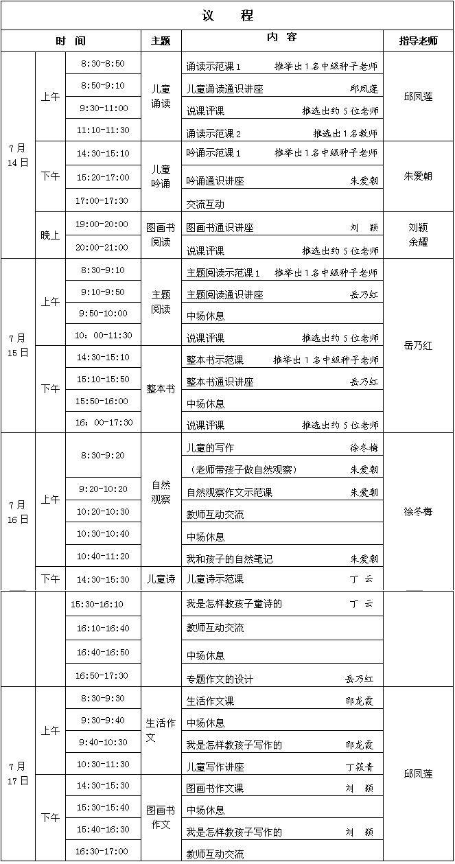 活动议程